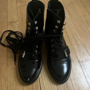 All Saints Donita Leather Ankle Boot Black - US 5